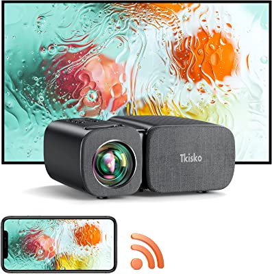 Tkisko Mini Portable Projector, 2022 Upgraded WiFi…