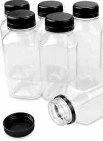 12pcs 8oz Plastic Juice Bottles with Caps, Empty…